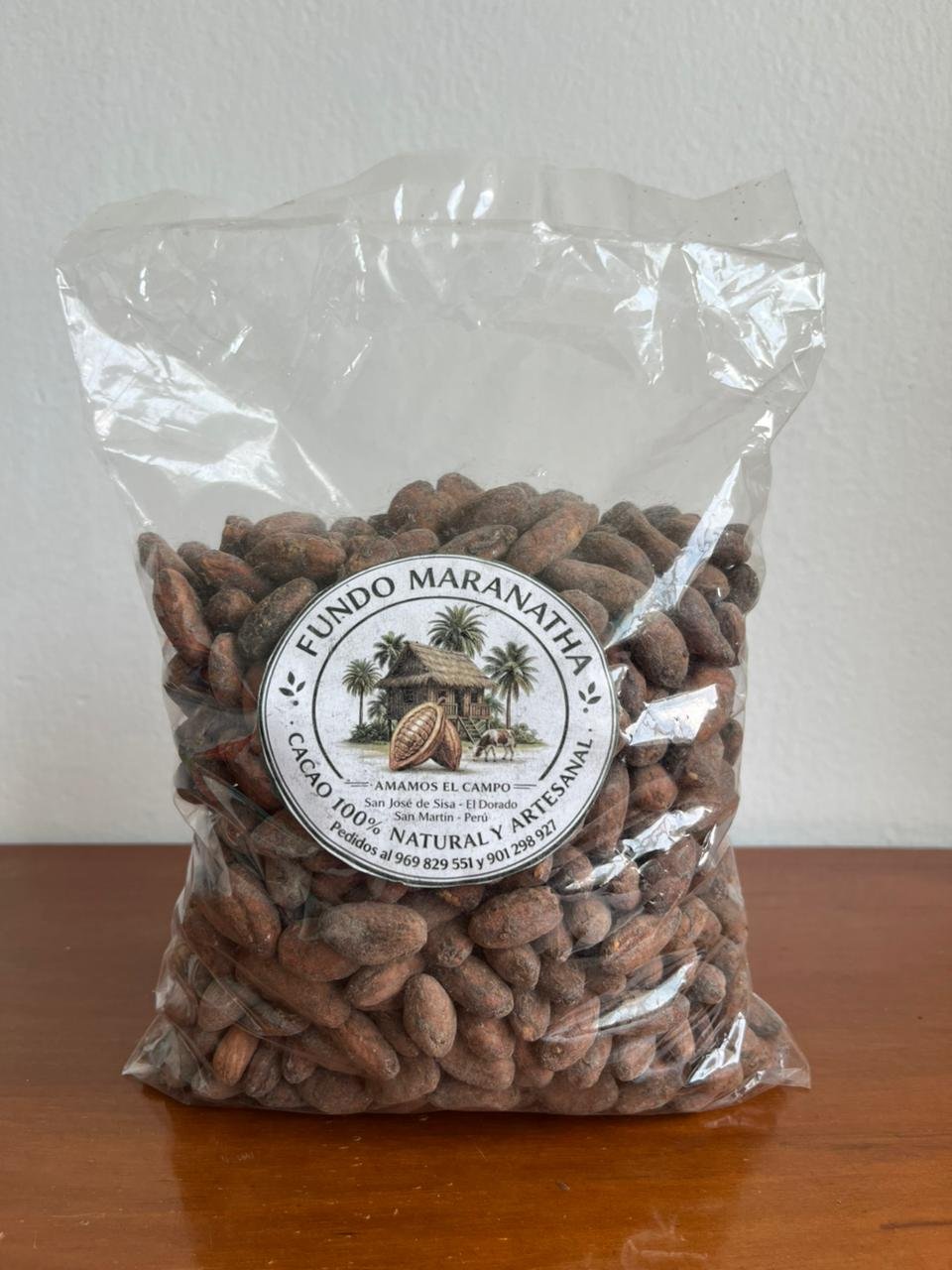 Cacao en grano seco fermentado artesanalmente, bolsa 1 kg – Fundo Maranatha